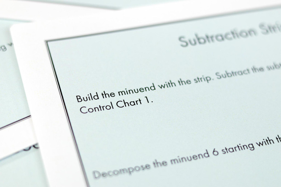 Strip Board Subtraction Task Cards.  Level 3-6- Digital Printable