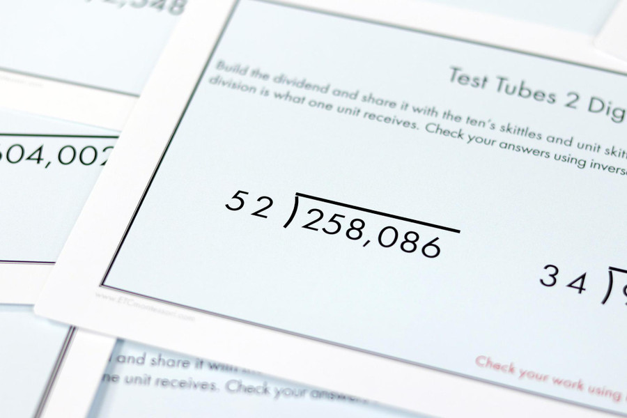 Test Tube Task Cards.  Level 3-6 Digital Printable