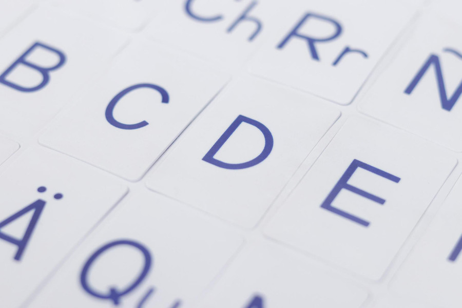 Printed Alphabet: International Blue