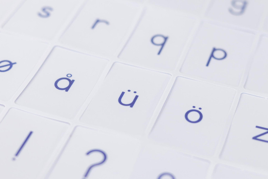 Printed Alphabet: International Blue