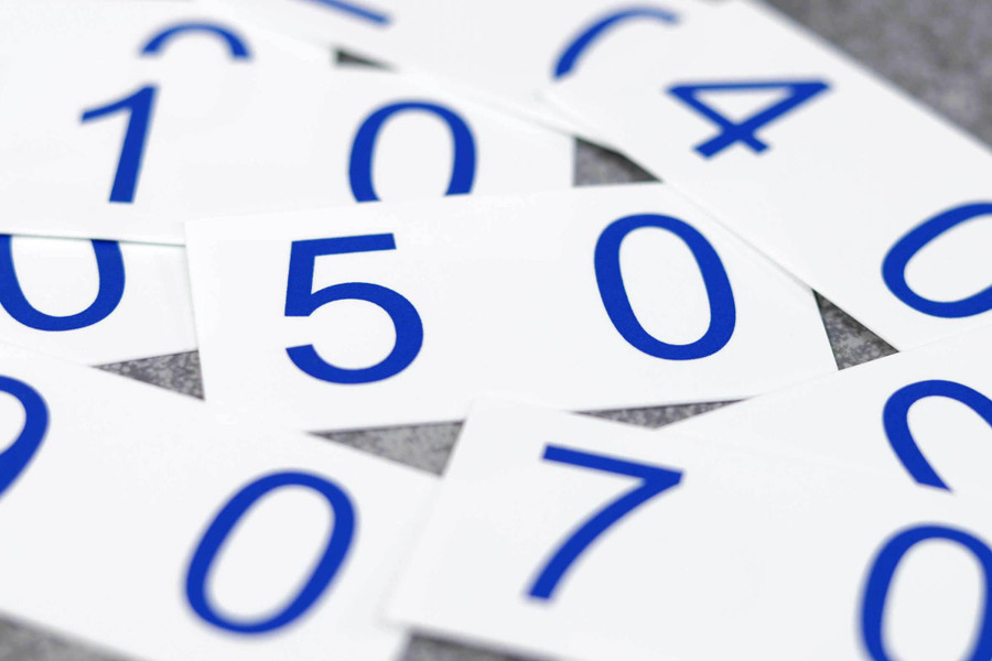Small Number Cards 1–3000: Plastic