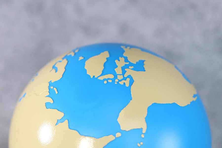 Globe Of Land & Water: Painted