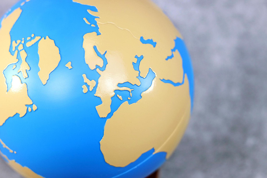 Globe Of Land & Water: Painted