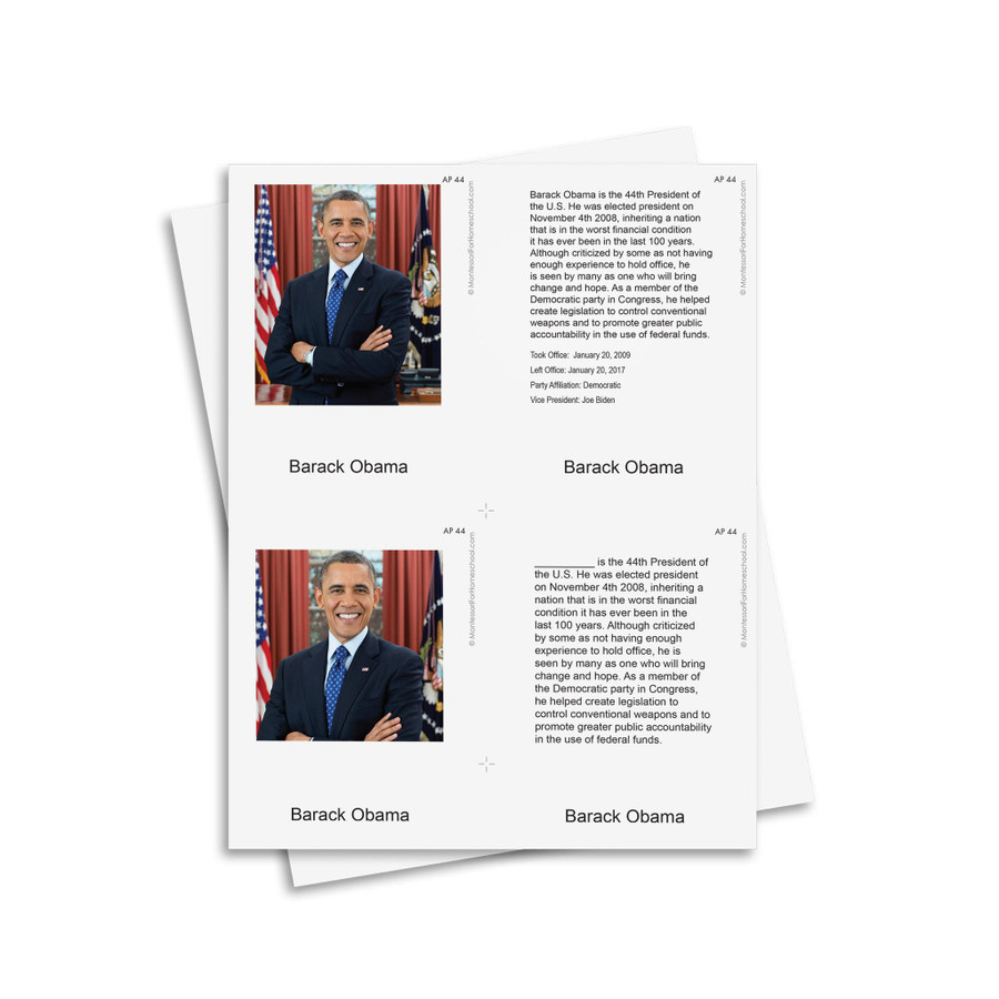 American Presidents Nomenclature - Montessori Homeschool Edition