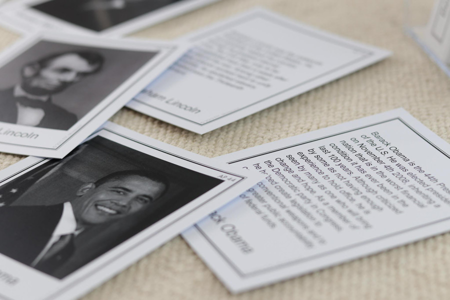 American Presidents. Who Am I Cards - Montessori Homeschool Edition
