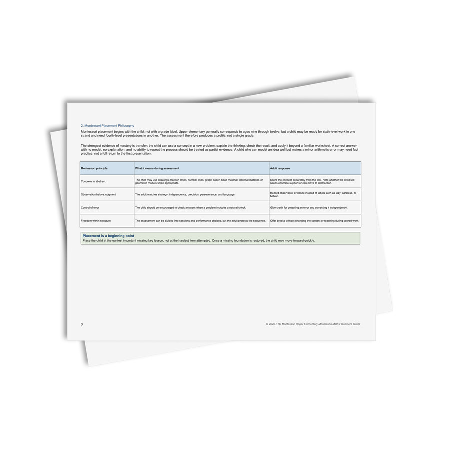 Upper Elementary Math Placement Test - Digital Printable