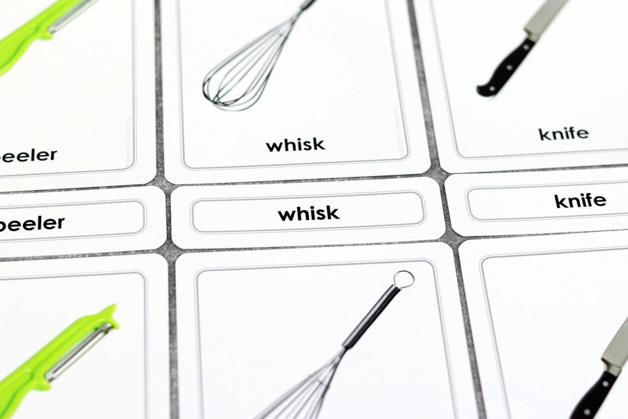 Kitchen Utensils 3 Part Cards - Digital Printable