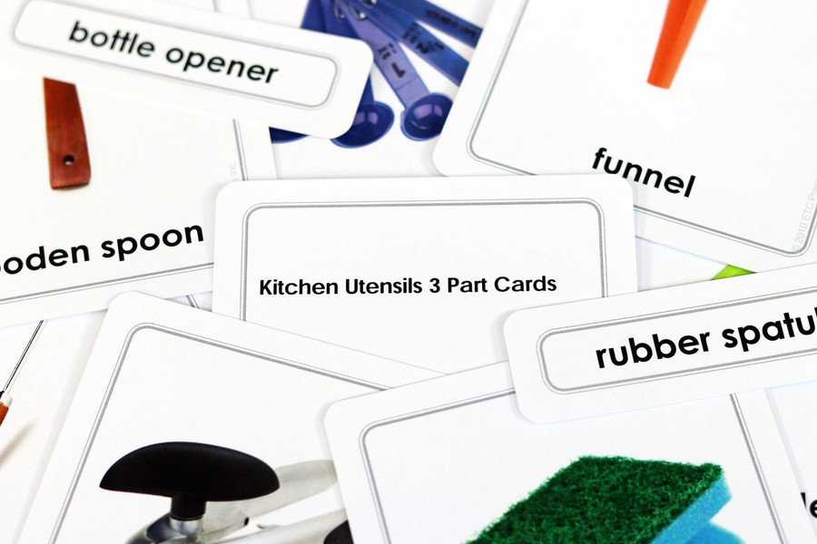 Kitchen Utensils 3 Part Cards - Digital Printable
