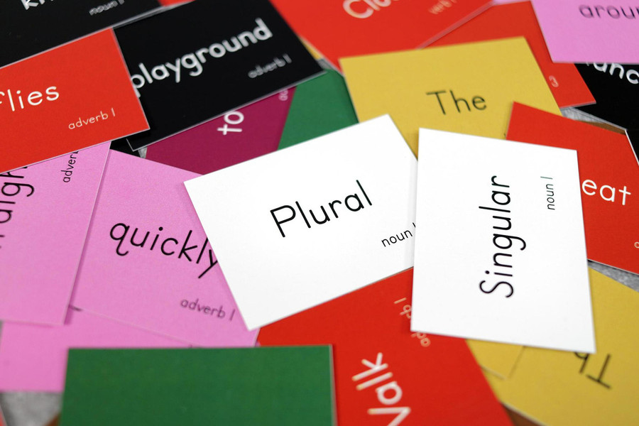 Grammar Box Sentences and Cards - TRADITIONAL COLOR SCHEME