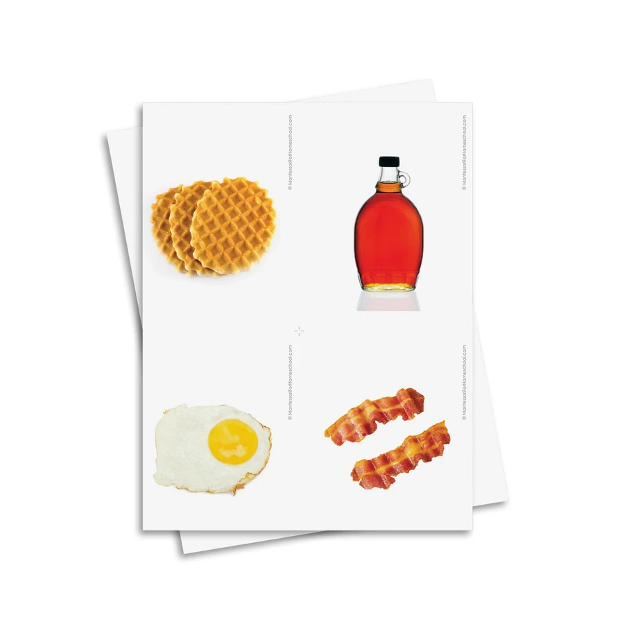 Tarjetas de asociación de alimentos - material digital imprimible