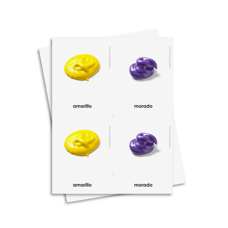 Tarjetas de tres partes de colores - material digital imprimible