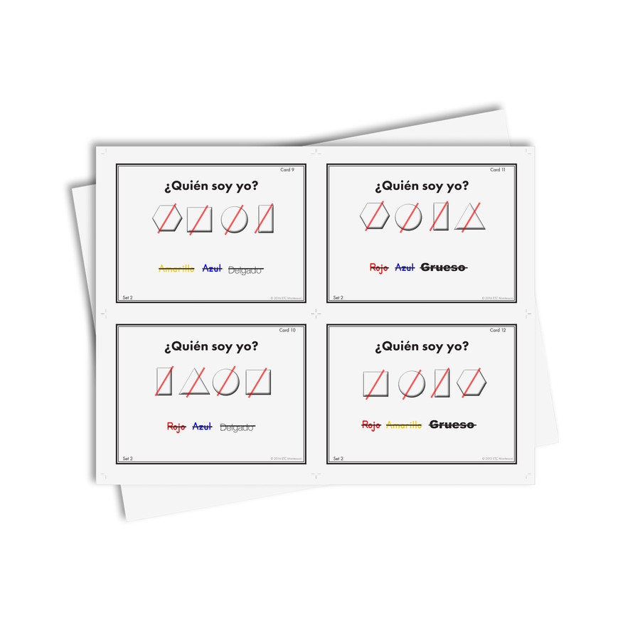 Trabajo con atributos matemáticos y tarjetas de trabajo - material digital imprimible