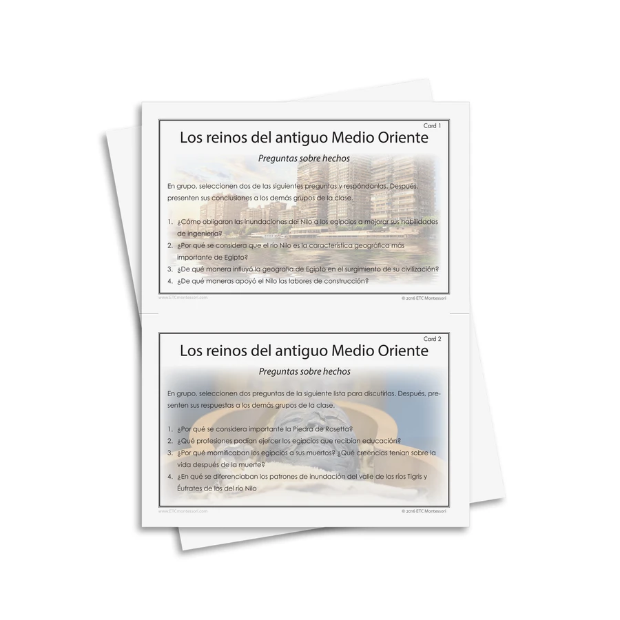 Tarjetas de investigación de las civilizaciones antiguas - material digital imprimible
