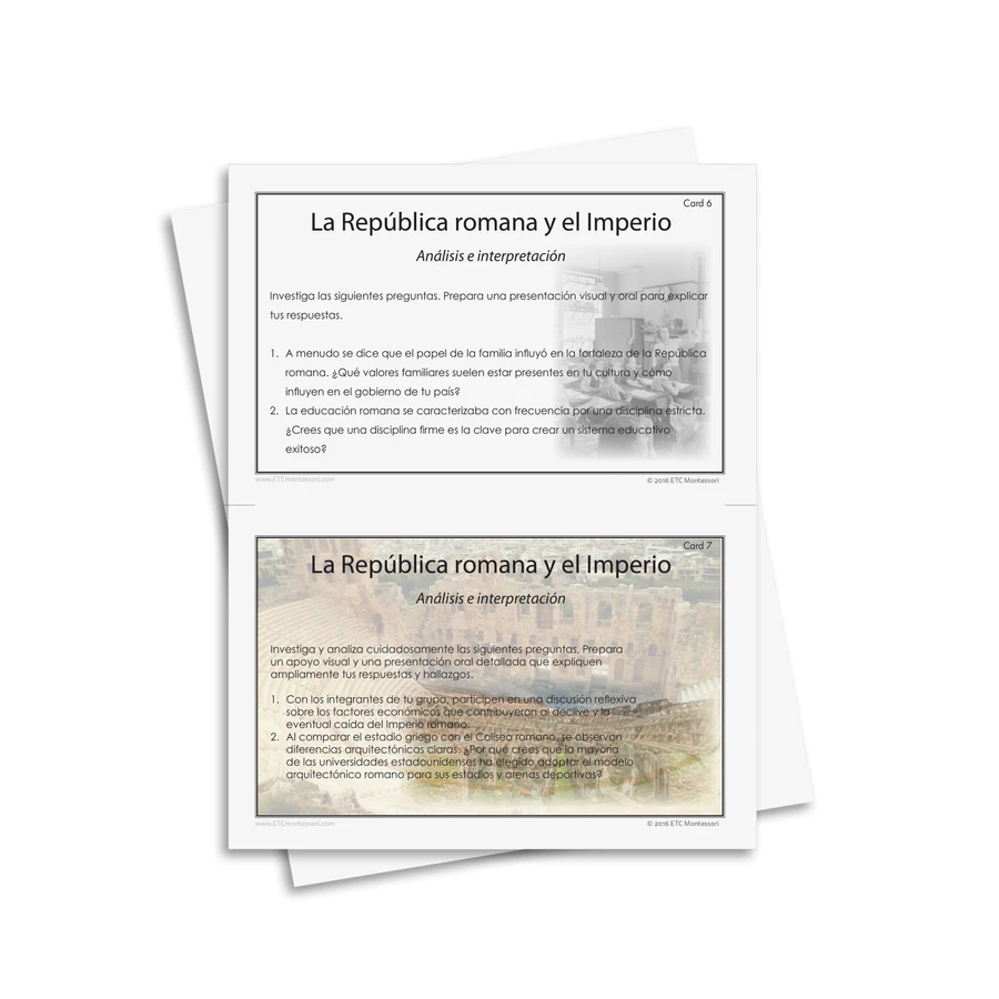 Tarjetas de investigación de las civilizaciones antiguas - material digital imprimible