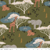 Riley Blake Designs - The Waterhole by Gabrielle Neil - C11840-OLIVE - Lg Animals - CAMPO