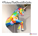  Pictures That Should Be Quilts - Geometric Rainbow Unicorn - National Unicorn Day!