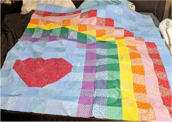 Rainbow Heart Pillow