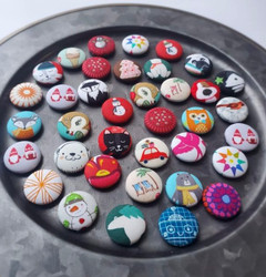 Fabric Button Magnets