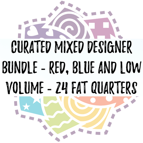 Curated Mixed Designer Bundle - Red, Blue and Low Volume - 24 Fat Quarters