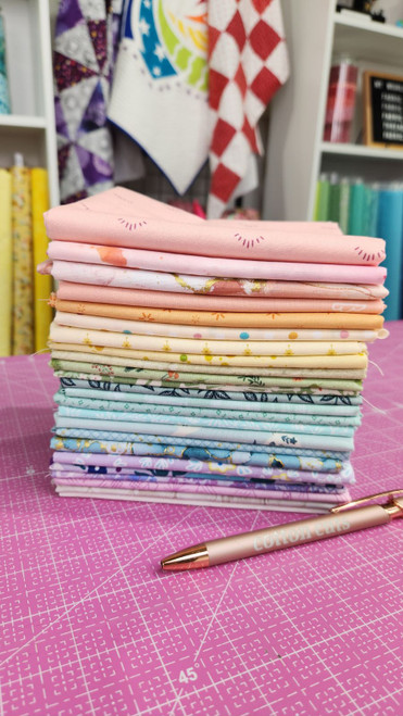 Curated Mixed Designer Bundle - Pastel Rainbow - 24 Fat Quarters