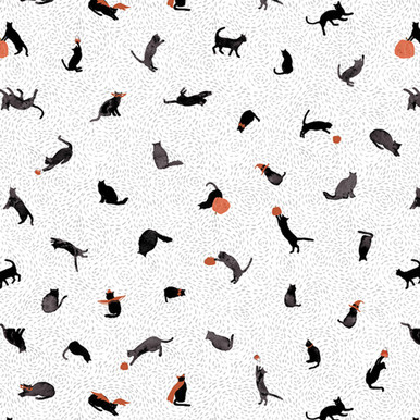 Art Gallery Fabrics - Eerie by Katarina Roccella - EER31013 - Pumpkin & Catnip (Continuous 5 yard cut)