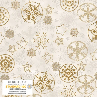 Stof Fabrics - Frosty Snowflake - 4590-125 (Continuous 5 yard cut)