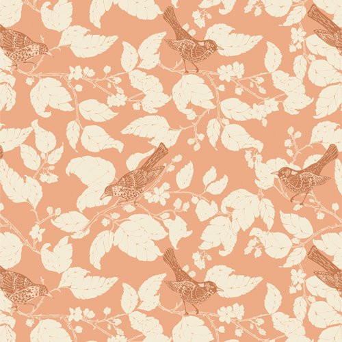 Art Gallery Fabrics - Wild Forgotten by Bonnie Christine - WFG-77612 - Blackberries Thrush Apricot