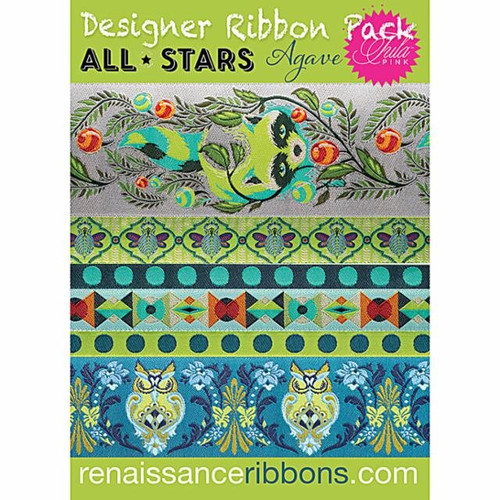 Tula Pink All Stars - Agave - Designer Ribbon Pack by Renaissance Ribbons