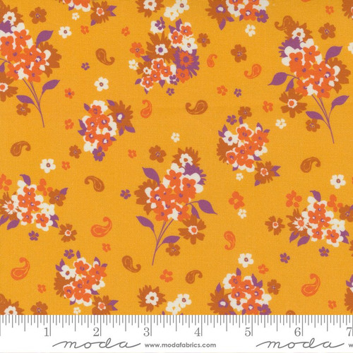 CLEARANCE - Moda Fabrics - Paisley Rose by Crystal Manning - 11884-21 - Golden