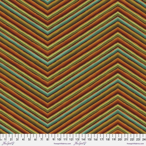 CLEARANCE Freespirit Fabrics - 85 & Fabulous by Kaffe Fasset - PWGP090.OCHRE - Chevron Strip