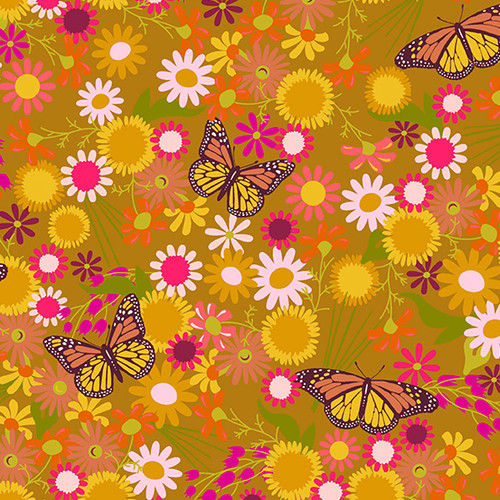 Andover Fabrics - Wildflowers by Alison Glass - A670V - Yarrow Monarch