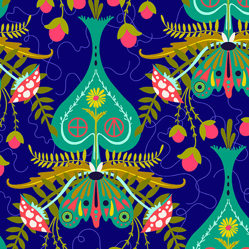 Andover Fabrics - Wildflowers by Alison Glass - A667B - Cobalt Spade
