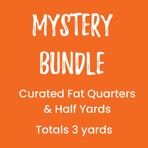 Mystery grab bag of curated and assorted mystery half yards and fat quarters - totals 3 yards