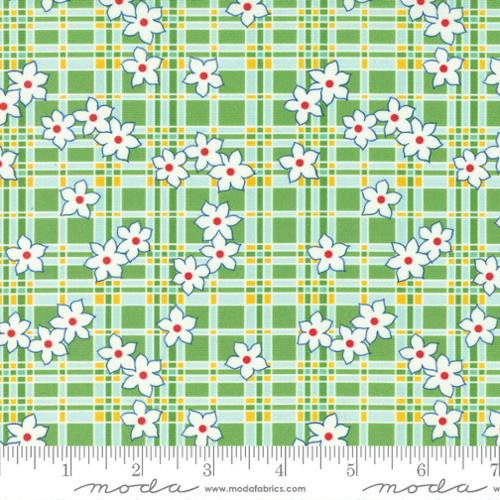 Moda Fabrics - Sweet Melodies by American Jane - 21812-15 - Green Checkered Floral