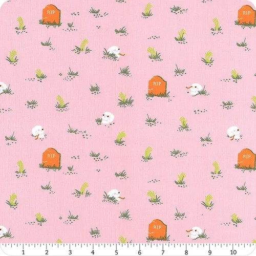 Moda Fabrics - Tiny Frights by Moda - RS5122-12G - Pink Graveyard