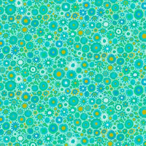 Lemonade Fabric D - Andover Fabrics - Thicket, Sunprints etc. Blue Green - A-554-T