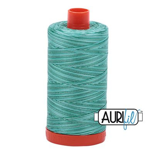 Aurifil Mako 50wt 1422yd 4662 Spotted Greens - Large Spool