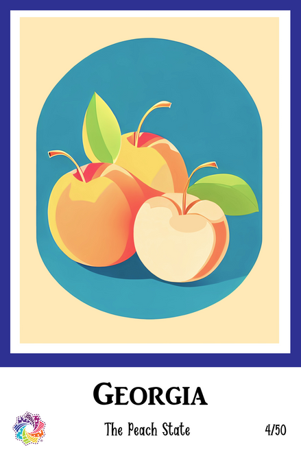 Georgia - Floral States of America - Single Block Georgia - Floral States of America - Single Block