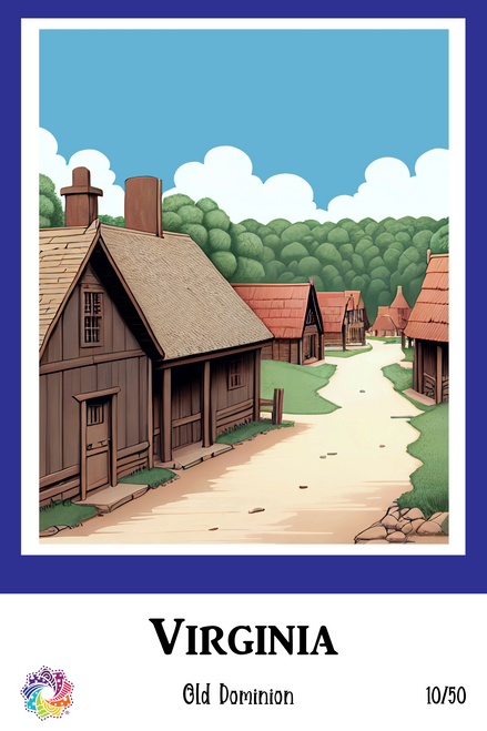 Virginia - Floral States of America - Single Block Virginia - Floral States of America - Single Block