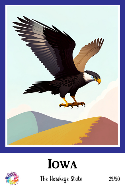 Iowa - Floral States of America - Single Block