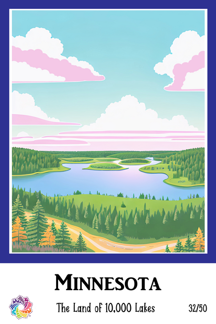 Minnesota - Floral States of America - Single Block Minnesota - Floral States of America - Single Block