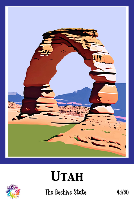 Utah - Floral States of America - Single Block