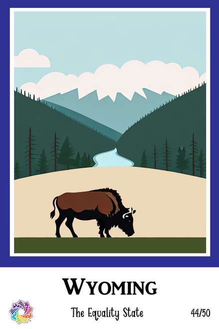 Wyoming - Floral States of America - Single Block