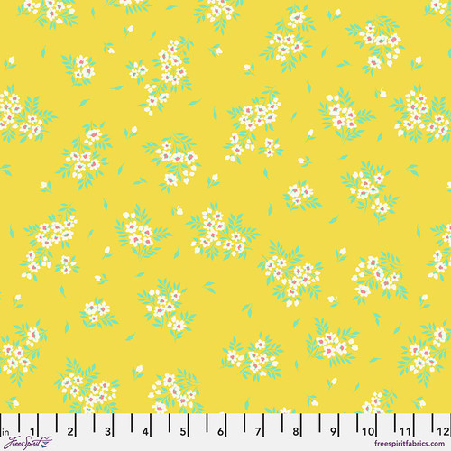 Free Spirit Fabrics - True Colors by Tula Pink - PWTP253.BUTTERCUP - What a Ditz - Buttercup - Sunlight Seance - Rosewood
