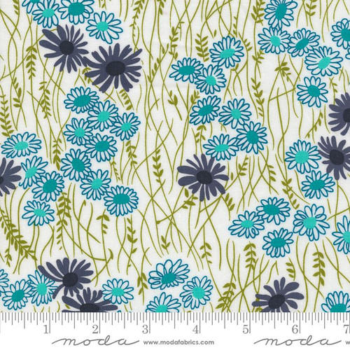 Moda Fabrics - Color Crush by V and Co. Vanessa Christenson - 10881-11 - Off White Turquoise