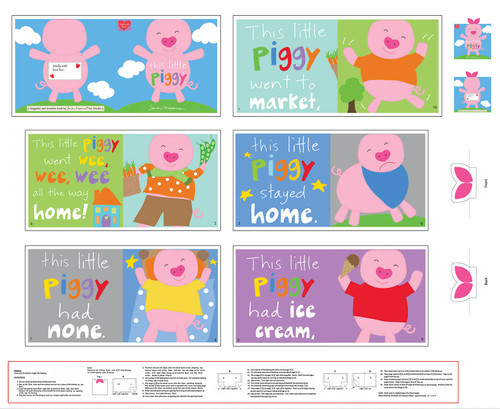 Studio E - Cuddle Books - This Little Piggy by Sandra Magsamen - 5817P-01 - Approx 36" x 42"