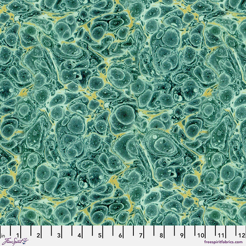Free Spirit Fabrics - Teal Palette by Tim Holtz - PWTH279.TEAL - Teal Marble