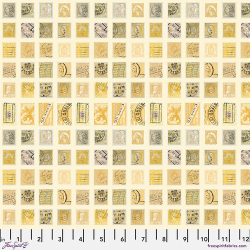 Free Spirit Fabrics - Yellow Palette by Tim Holtz - PWTH241.YELLOW - Yellow Stamps