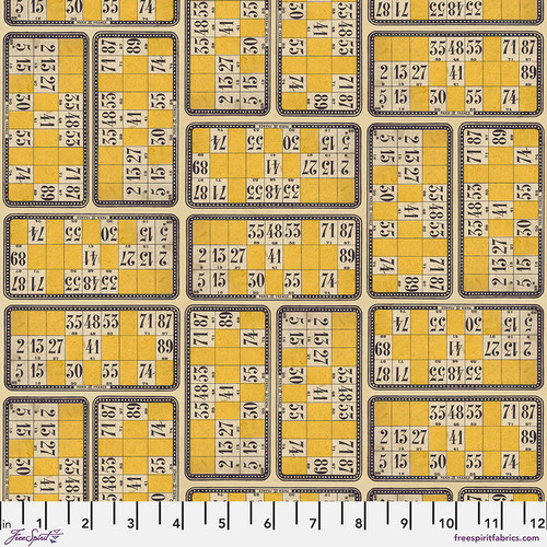 Free Spirit Fabrics - Yellow Palette by Tim Holtz - PWTH246.YELLOW - Yellow Numbers