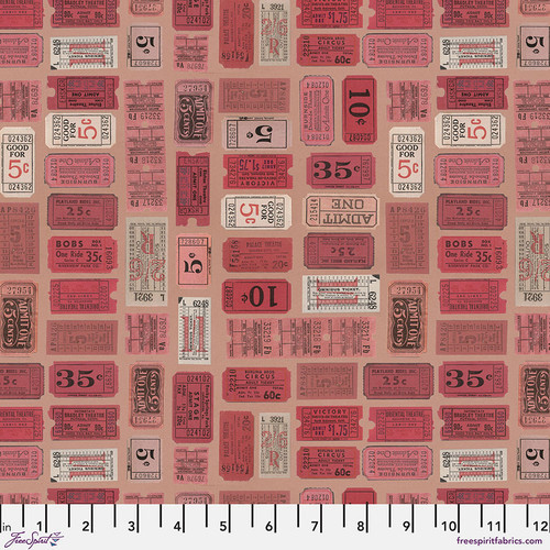 Free Spirit Fabrics - Red Palette by Tim Holtz - PWTH222.RED - Red Tickets